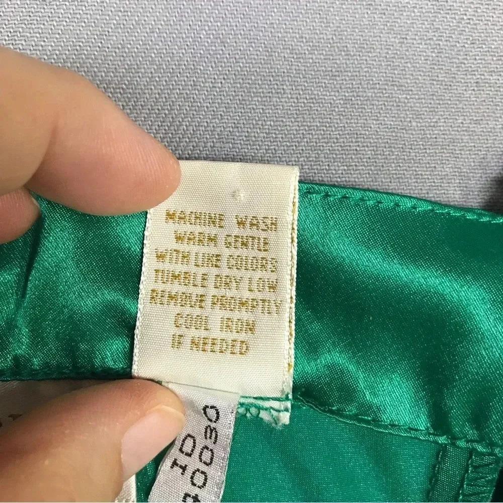 Victoria’s Secret VINTAGE GOLD LABEL Satin Lace Maxi Slip Dress Size Small Green - Picture 16 of 16